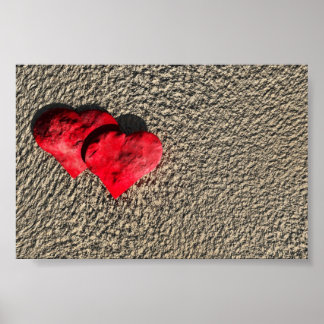hearts on sand poster