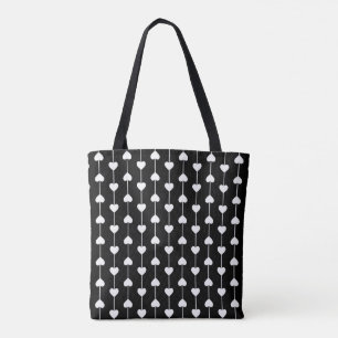 Hearts on Strings Print Love String of Heart Tote Bag