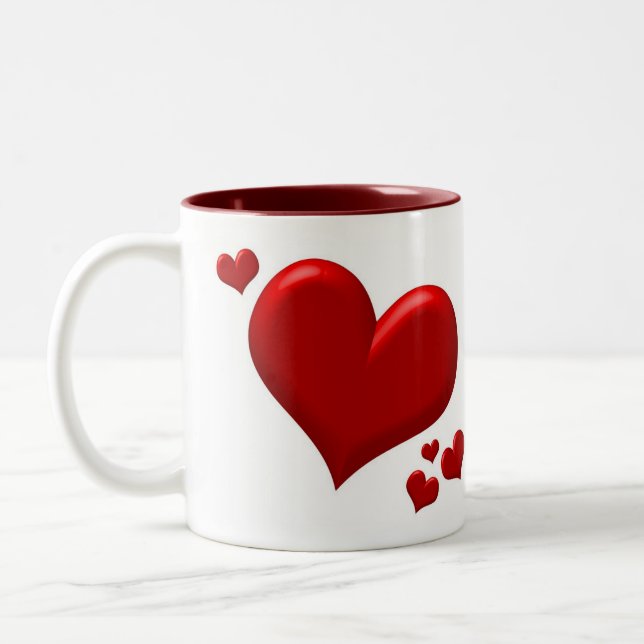 Hearts - ONE Two-Tone Coffee Mug (Left)