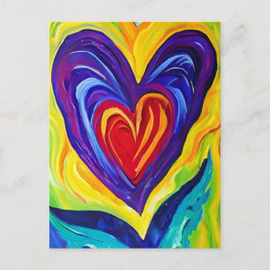 Hearts painting postcard