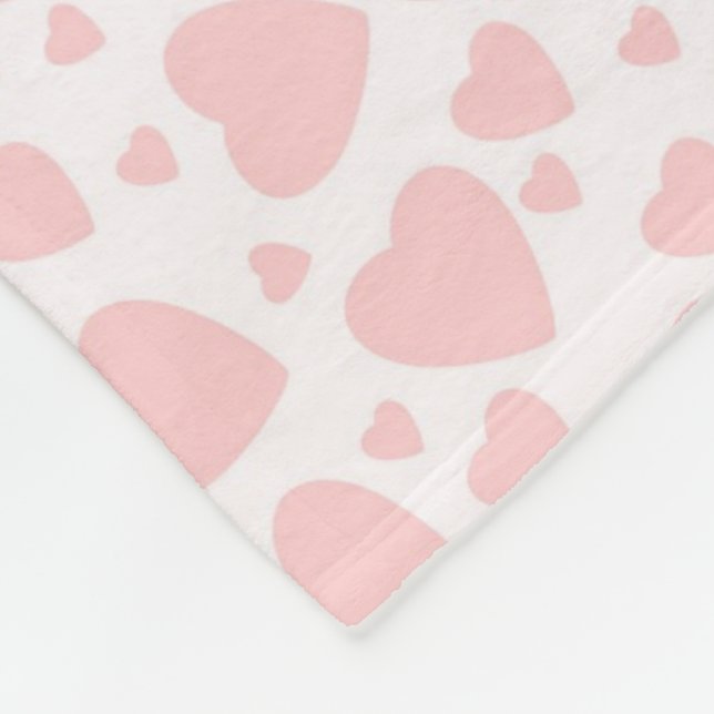 hearts Pale Pinkcute Fleece Blanket (Corner)