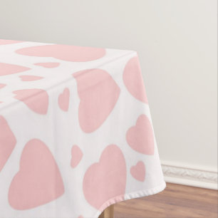 hearts Pale Pinkcute Tablecloth