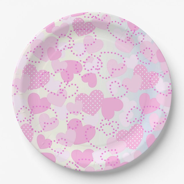 Hearts Paper Plate (Front)