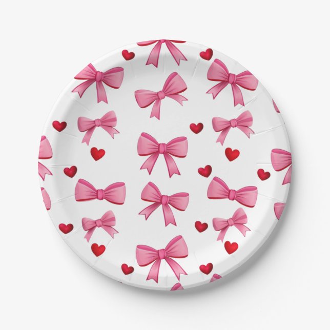  Hearts Party Paper Plate (Front)