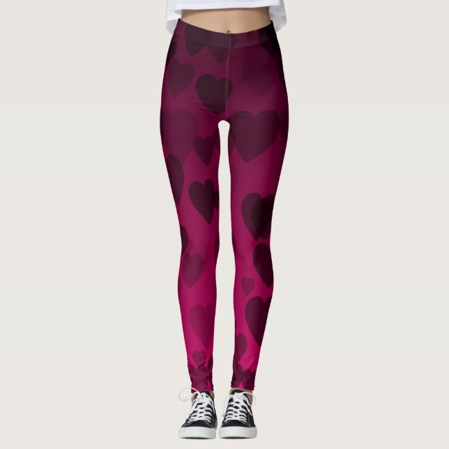 Hearts Pattern 18 Leggings (Front)