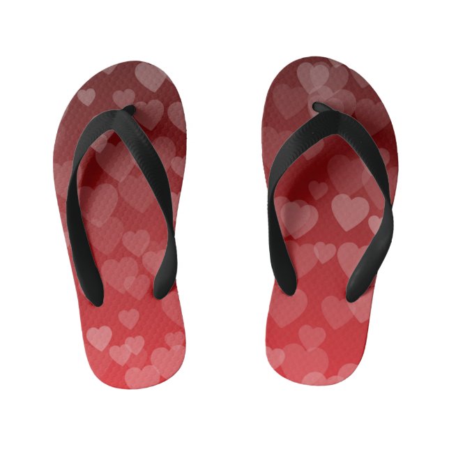 Hearts Pattern 19 Kid's Thongs (Footbed)