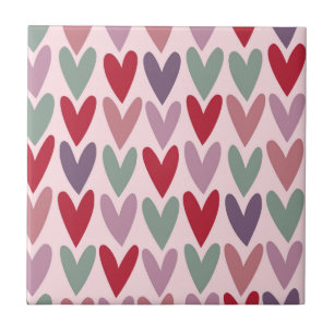 Hearts Pattern 1 Ceramic Tile