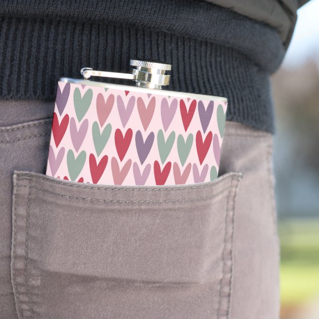 Hearts Pattern 1 Hip Flask (In Situ)