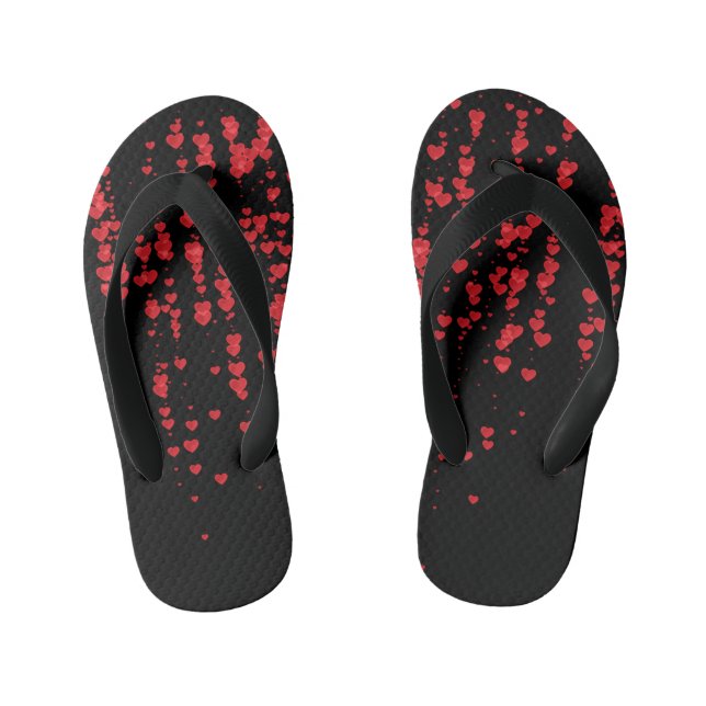 Hearts Pattern 24 Kid's Thongs (Footbed)