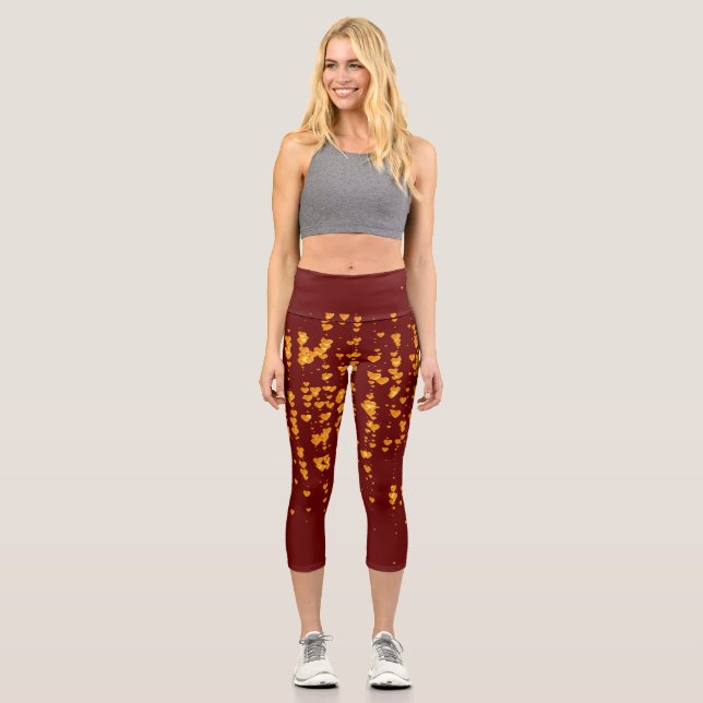 Hearts Pattern 25 Capri Leggings (Front)