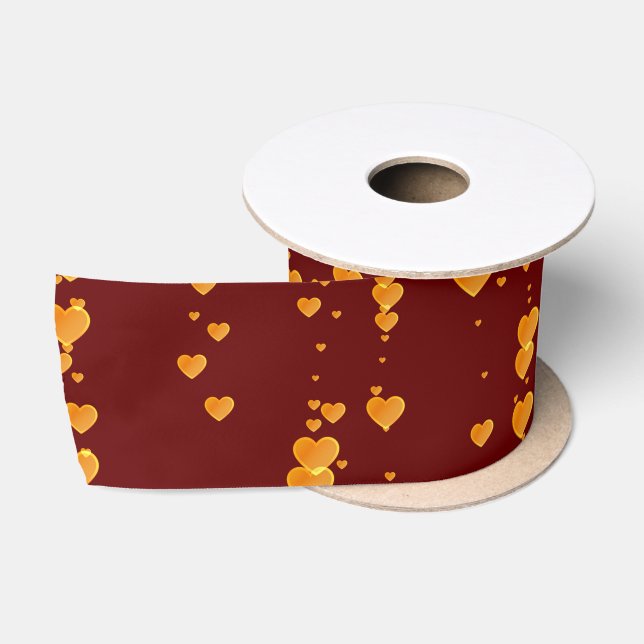 Hearts Pattern 25 Satin Ribbon (Spool)