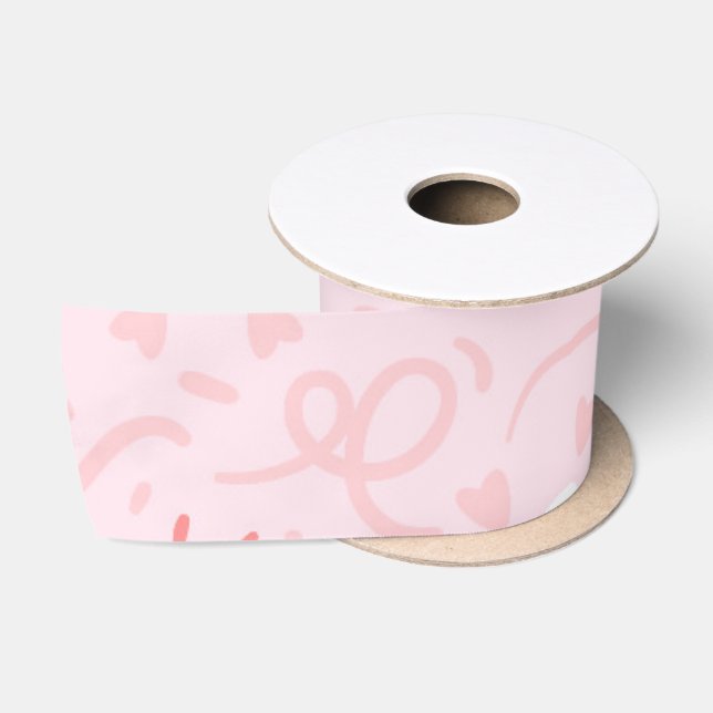 Hearts Pattern 25 Satin Ribbon (Spool)