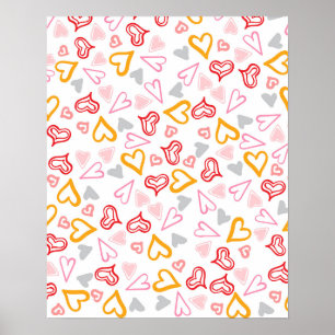 Hearts Pattern 26 Poster