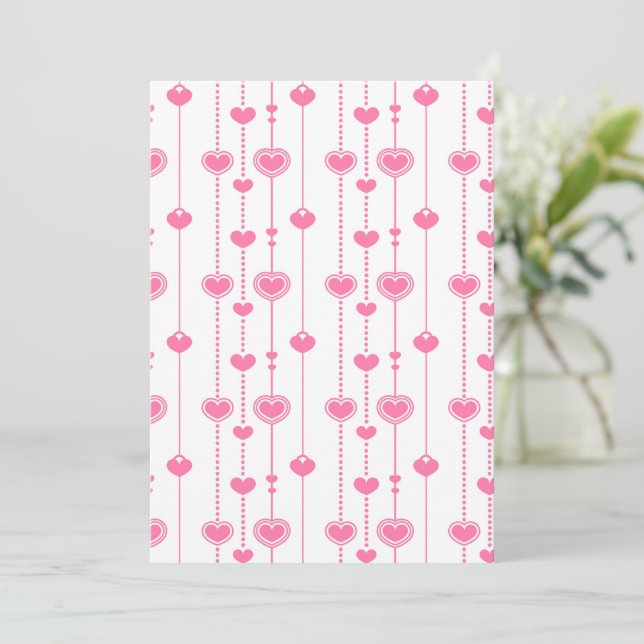 Hearts Pattern 26 Thank You Card (Standing Front)