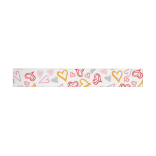Hearts Pattern 26 Wrap Around Label