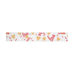 Hearts Pattern 27 Wrap Around Label