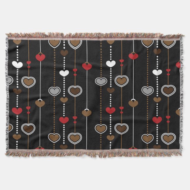 Hearts Pattern 28 Throw Blanket (Front)