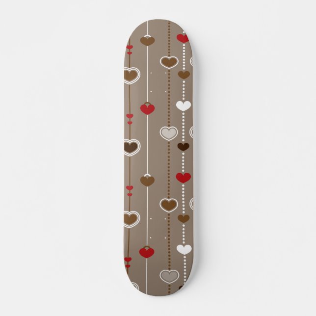 Hearts Pattern 29 Skateboard (Front)