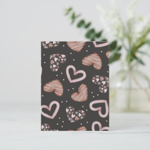 Hearts Pattern 35 Holiday Postcard