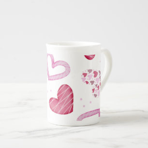 Hearts Pattern 36 Bone China Mug