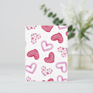 Hearts Pattern 36 Holiday Postcard