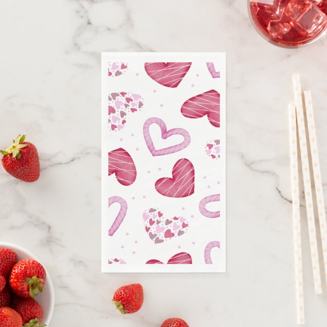 Hearts Pattern 36 Napkin (Insitu)