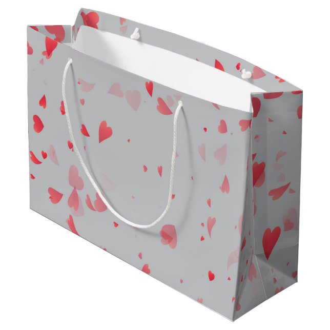Hearts Pattern 37 Large Gift Bag (Back Angled)