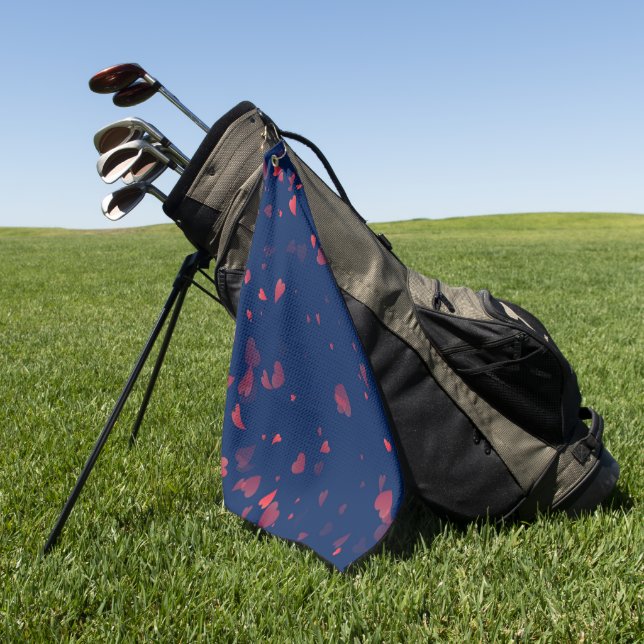 Hearts Pattern 40 Golf Towel (Green)