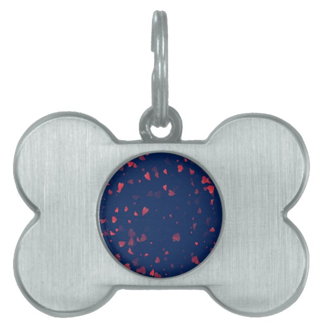 Hearts Pattern 40 Pet ID Tag (Front)