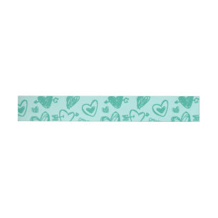 Hearts Pattern 60 Wrap Around Label