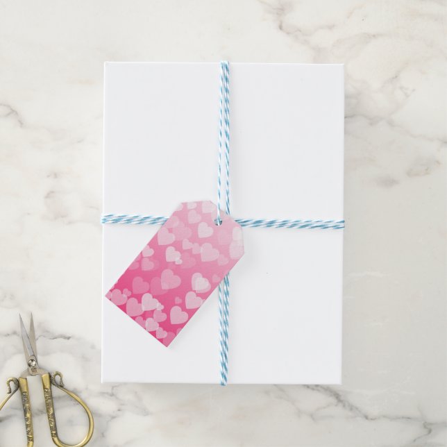 Hearts Pattern 73.2 Gift Tags (With Twine)