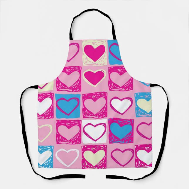 Hearts pattern apron (Front)