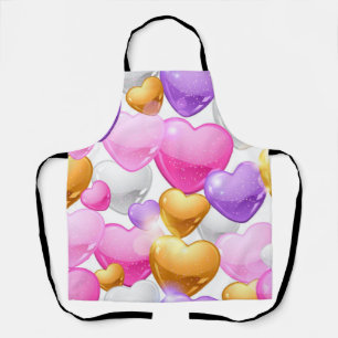 Hearts pattern apron