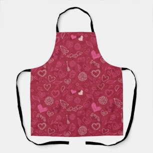 Hearts pattern apron