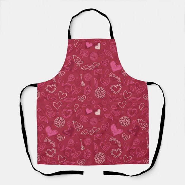 Hearts pattern apron (Front)