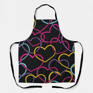 Hearts pattern apron
