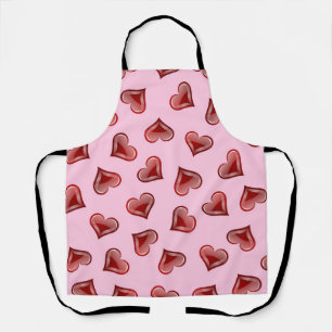Hearts pattern apron