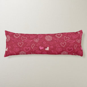 Hearts pattern body cushion