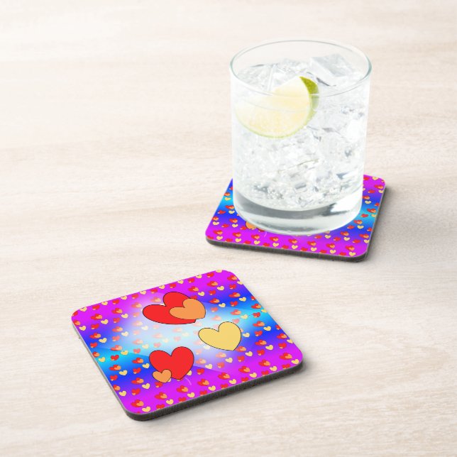 Hearts Pattern Cartoon Celebration Coasters (Right Side)
