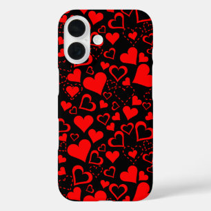 Hearts Pattern iPhone 16 Case