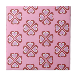 Hearts pattern ceramic tile