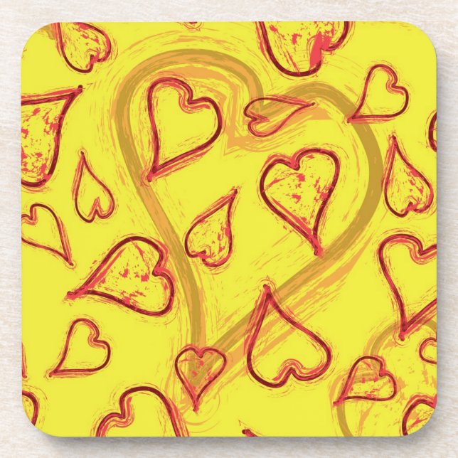 Hearts pattern coaster (Front)