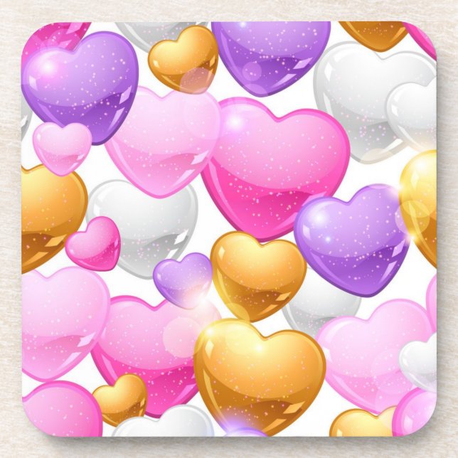 Hearts pattern coaster (Front)