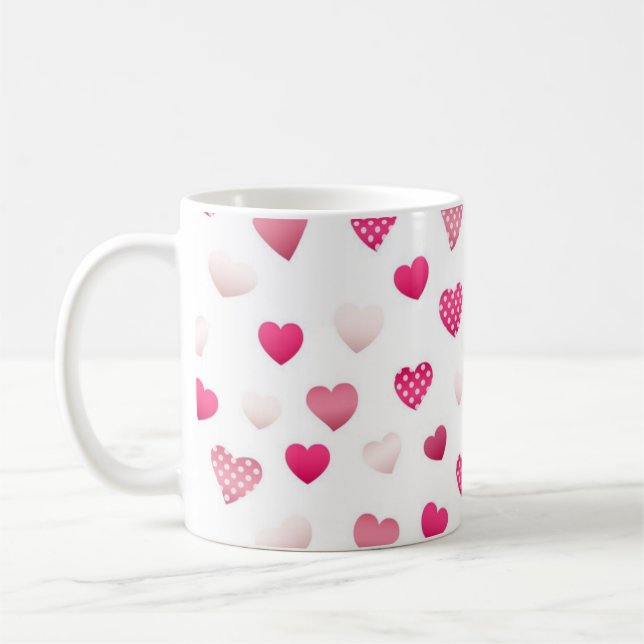 Hearts pattern coffee mug (Left)