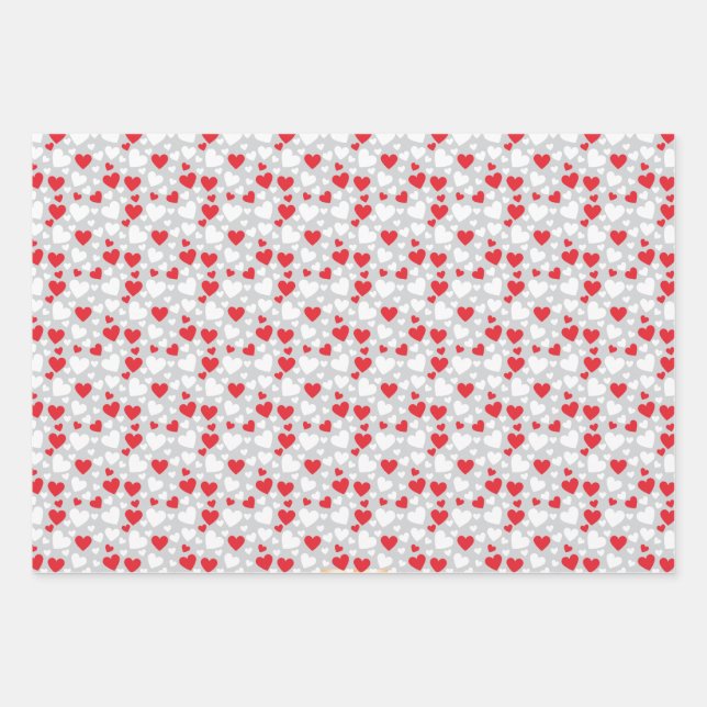 Hearts Pattern custom backgrounds Wrapping Paper (Front)