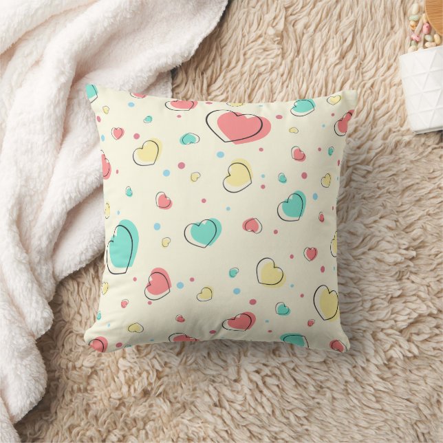 Hearts Pattern – Cute Love Design Cushion (Blanket)
