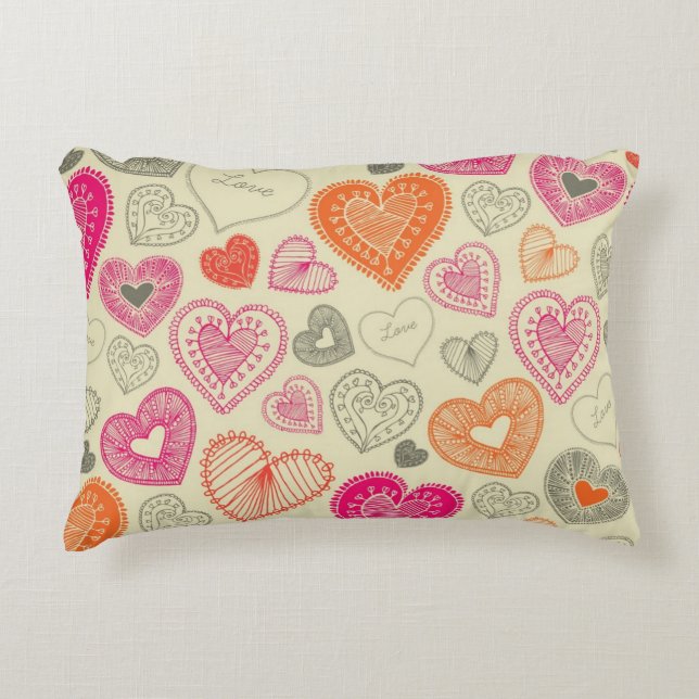 Hearts pattern decorative cushion (Front)