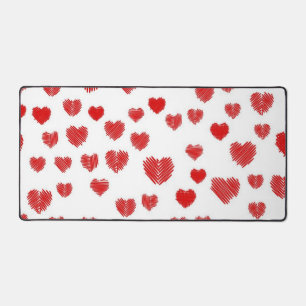 Hearts pattern desk mat