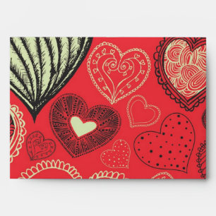Hearts pattern envelope