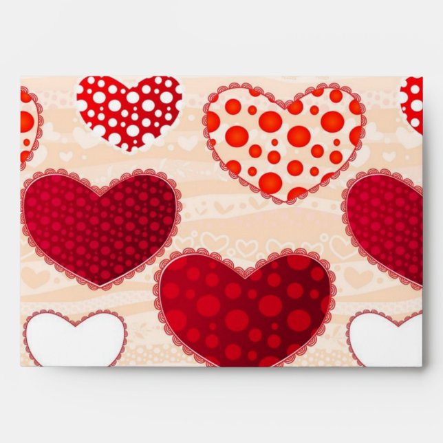 Hearts pattern envelope (Front)